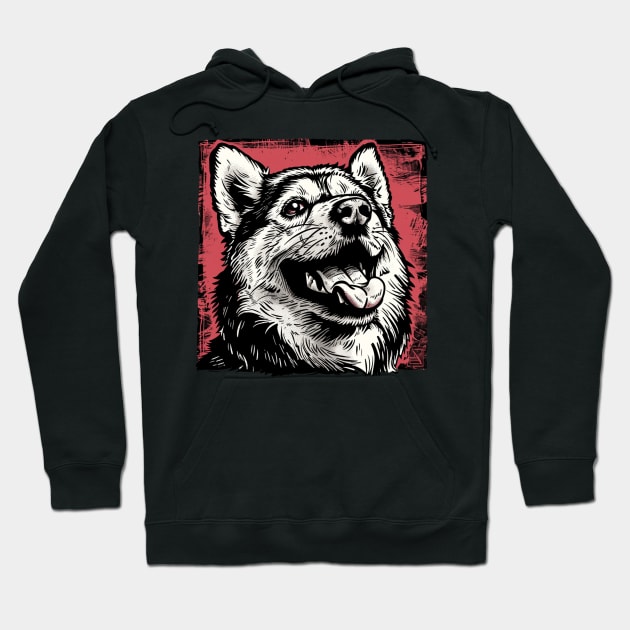 Retro Art Alaskan Malamute Dog Lover Hoodie by June Sixteen